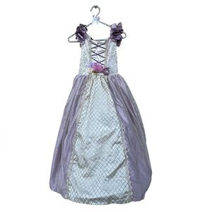 Elegant Purple and Silver Kids Renaissance Costume Dress